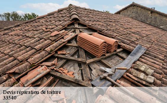 Devis réparation de toiture  castelviel-33540 MM Rénovation toiture 33