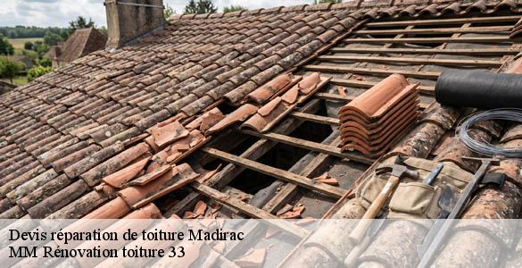 Devis réparation de toiture  madirac-33670 MM Rénovation toiture 33