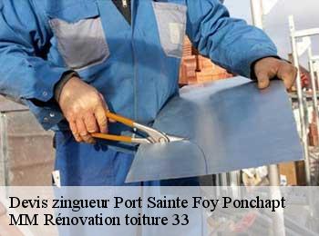 Devis zingueur  port-sainte-foy-ponchapt-33220 MM Rénovation toiture 33