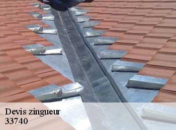 Devis zingueur  ares-33740 MM Rénovation toiture 33