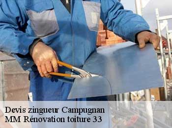 Devis zingueur  campugnan-33390 MM Rénovation toiture 33