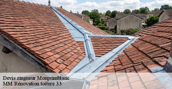 Devis zingueur  monprimblanc-33410 MM Rénovation toiture 33