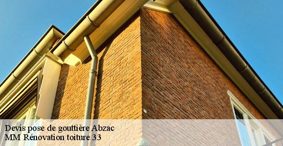 Devis pose de gouttière  abzac-33230 MM Rénovation toiture 33