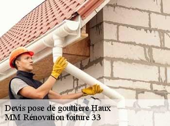 Devis pose de gouttière  haux-33550 MM Rénovation toiture 33