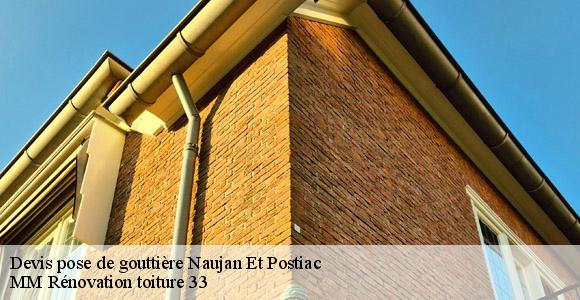 Devis pose de gouttière  naujan-et-postiac-33420 MM Rénovation toiture 33