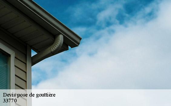 Devis pose de gouttière  salles-33770 MM Rénovation toiture 33