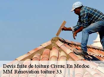 Devis fuite de toiture  civrac-en-medoc-33340 MM Rénovation toiture 33