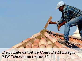 Devis fuite de toiture  cours-de-monsegur-33580 MM Rénovation toiture 33