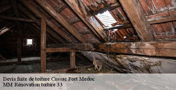 Devis fuite de toiture  cussac-fort-medoc-33460 MM Rénovation toiture 33