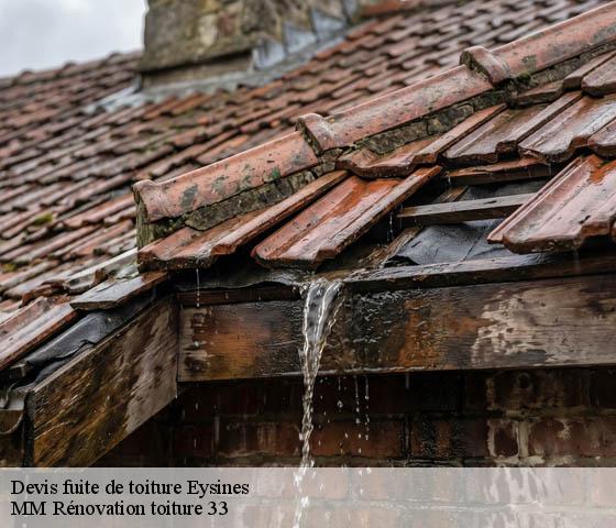 Devis fuite de toiture  eysines-33320 MM Rénovation toiture 33