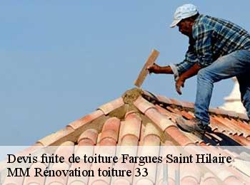 Devis fuite de toiture  fargues-saint-hilaire-33370 MM Rénovation toiture 33