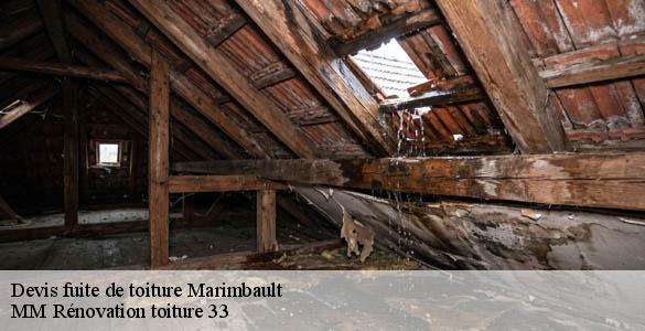 Devis fuite de toiture  marimbault-33430 MM Rénovation toiture 33