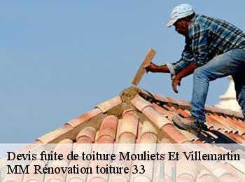 Devis fuite de toiture  mouliets-et-villemartin-33350 MM Rénovation toiture 33
