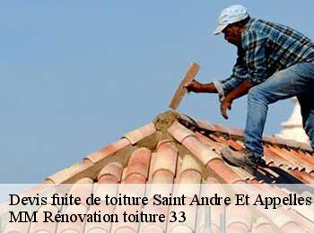 Devis fuite de toiture  saint-andre-et-appelles-33220 MM Rénovation toiture 33