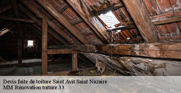 Devis fuite de toiture  saint-avit-saint-nazaire-33220 MM Rénovation toiture 33