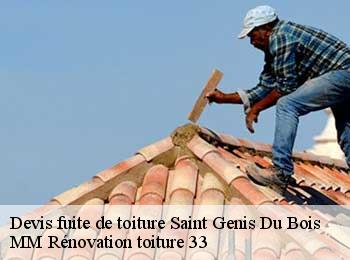 Devis fuite de toiture  saint-genis-du-bois-33760 MM Rénovation toiture 33