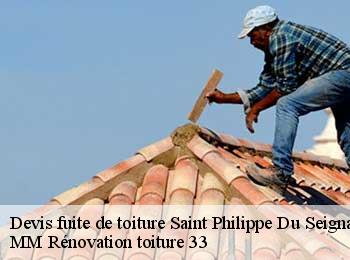 Devis fuite de toiture  saint-philippe-du-seignal-33220 MM Rénovation toiture 33