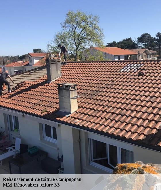 Rehaussement de toiture  campugnan-33390 MM Rénovation toiture 33