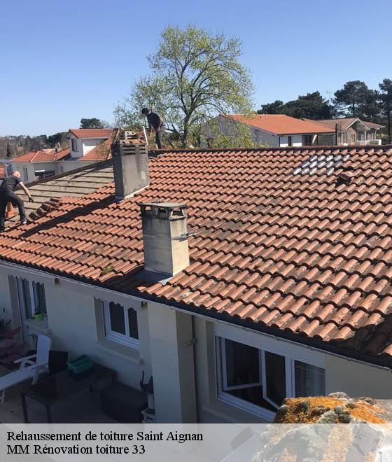 Rehaussement de toiture  saint-aignan-33126 MM Rénovation toiture 33