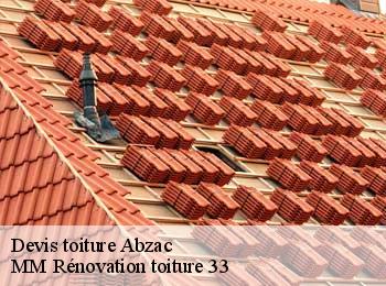 Devis toiture  abzac-33230 MM Rénovation toiture 33