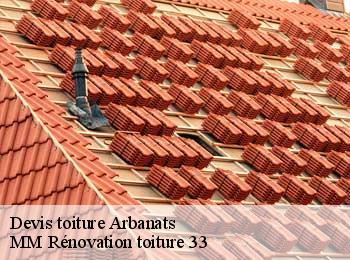 Devis toiture  arbanats-33640 MM Rénovation toiture 33