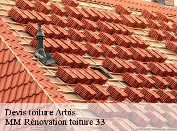Devis toiture  arbis-33760 MM Rénovation toiture 33