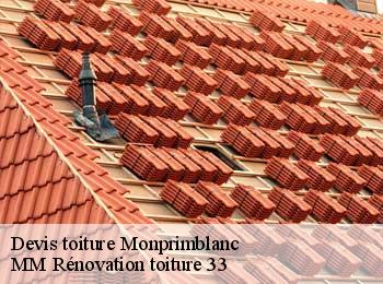 Devis toiture  monprimblanc-33410 MM Rénovation toiture 33
