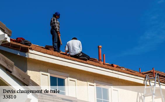 Devis changement de tuile  ambes-33810 MM Rénovation toiture 33
