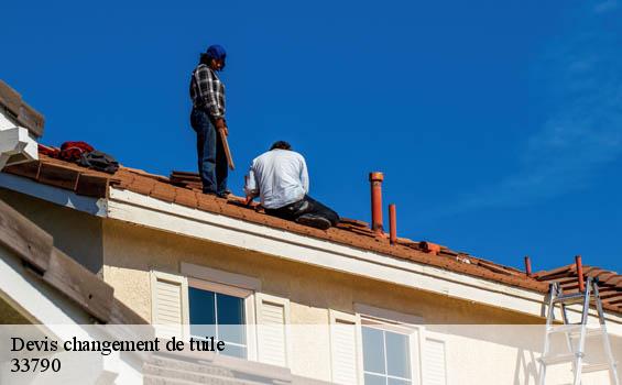Devis changement de tuile  massugas-33790 MM Rénovation toiture 33