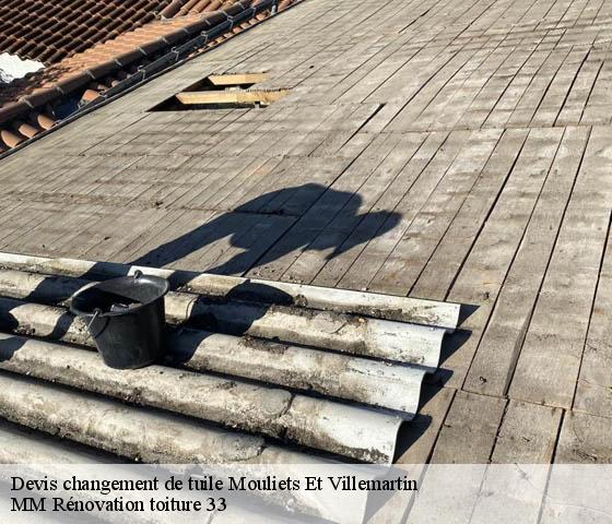 Devis changement de tuile  mouliets-et-villemartin-33350 MM Rénovation toiture 33