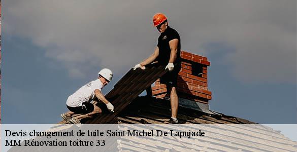 Devis changement de tuile  saint-michel-de-lapujade-33190 MM Rénovation toiture 33