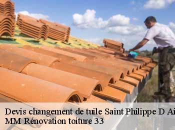 Devis changement de tuile  saint-philippe-d-aiguille-33350 MM Rénovation toiture 33