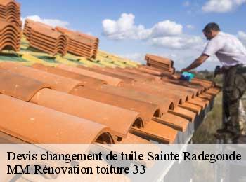 Devis changement de tuile  sainte-radegonde-33350 MM Rénovation toiture 33