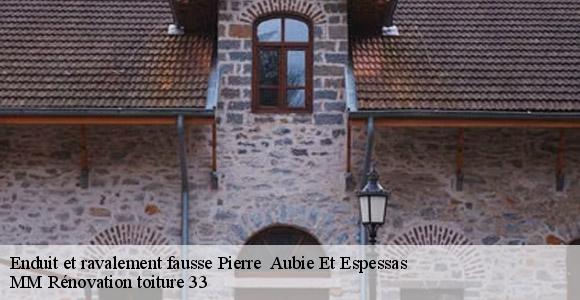 Enduit et ravalement fausse Pierre   aubie-et-espessas-33240 MM Rénovation toiture 33