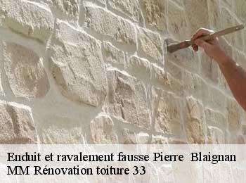 Enduit et ravalement fausse Pierre   blaignan-33340 MM Rénovation toiture 33