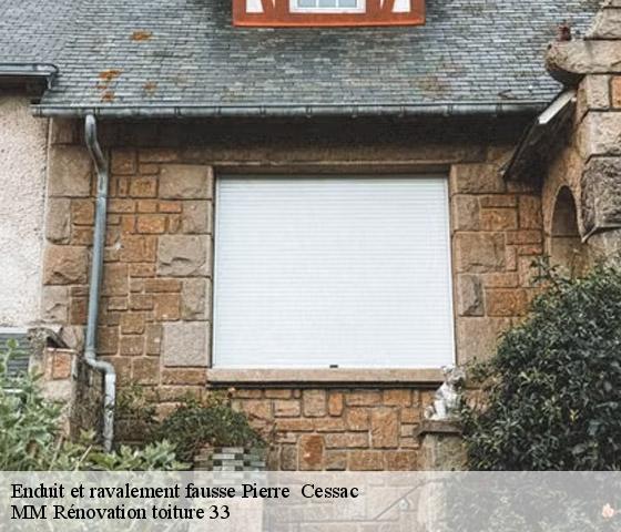 Enduit et ravalement fausse Pierre   cessac-33760 MM Rénovation toiture 33