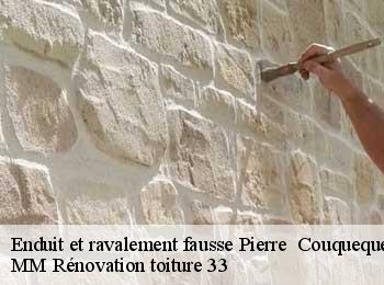 Enduit et ravalement fausse Pierre   couqueques-33340 MM Rénovation toiture 33