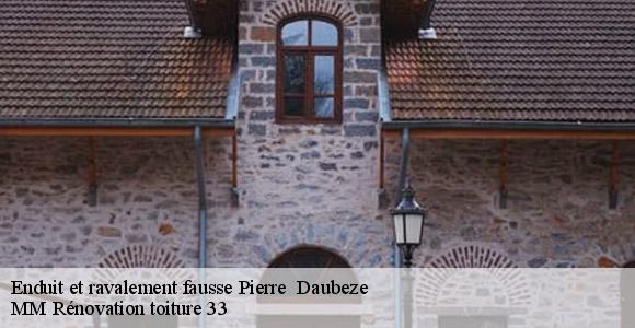 Enduit et ravalement fausse Pierre   daubeze-33540 MM Rénovation toiture 33