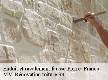 Enduit et ravalement fausse Pierre   francs-33570 MM Rénovation toiture 33