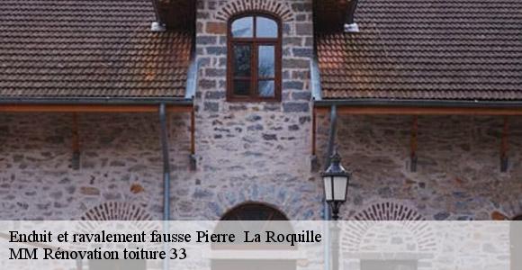 Enduit et ravalement fausse Pierre   la-roquille-33220 MM Rénovation toiture 33