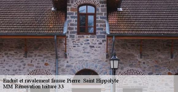 Enduit et ravalement fausse Pierre   saint-hippolyte-33330 MM Rénovation toiture 33