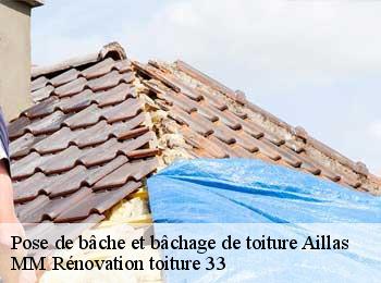 Pose de bâche et bâchage de toiture  aillas-33124 MM Rénovation toiture 33