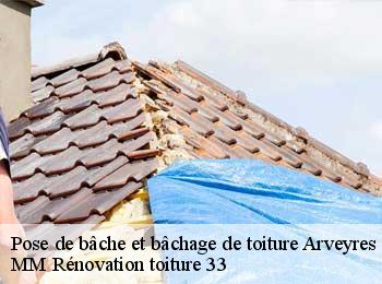 Pose de bâche et bâchage de toiture  arveyres-33500 MM Rénovation toiture 33