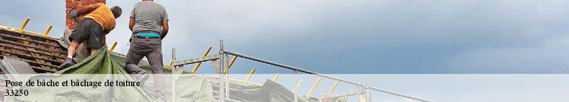 Pose de bâche et bâchage de toiture  saint-julien-beychevelle-33250 MM Rénovation toiture 33