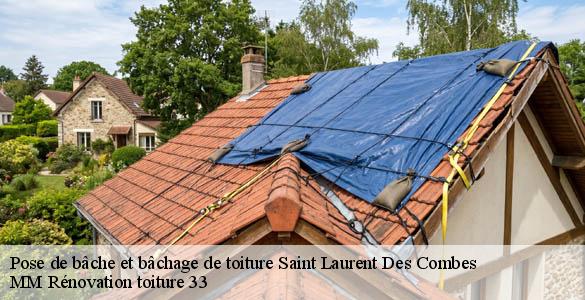 Pose de bâche et bâchage de toiture  saint-laurent-des-combes-33330 MM Rénovation toiture 33