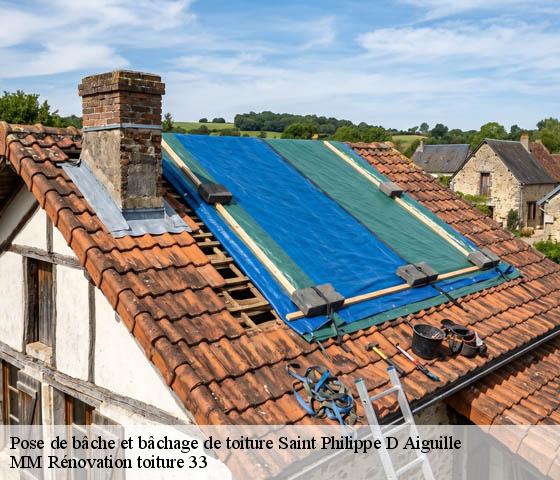 Pose de bâche et bâchage de toiture  saint-philippe-d-aiguille-33350 MM Rénovation toiture 33