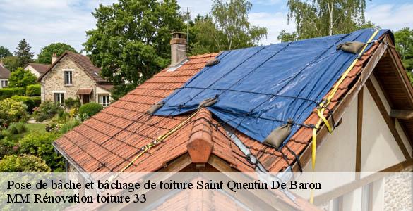 Pose de bâche et bâchage de toiture  saint-quentin-de-baron-33750 MM Rénovation toiture 33