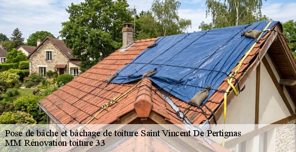 Pose de bâche et bâchage de toiture  saint-vincent-de-pertignas-33420 MM Rénovation toiture 33