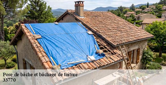 Pose de bâche et bâchage de toiture  salles-33770 MM Rénovation toiture 33
