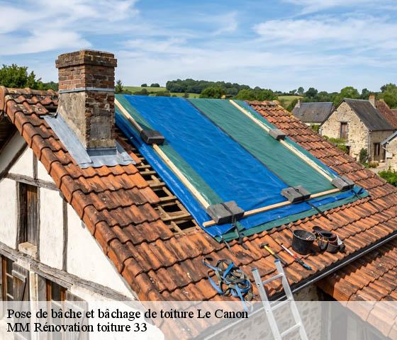 Pose de bâche et bâchage de toiture  le-canon-33950 MM Rénovation toiture 33